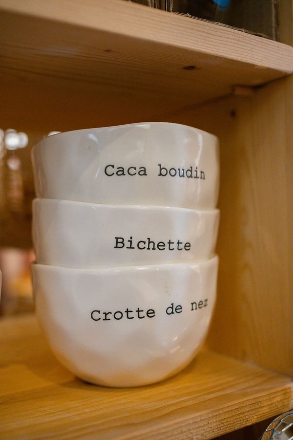 Bols « Caca boudin », « Bichette », « Crotte de nez »